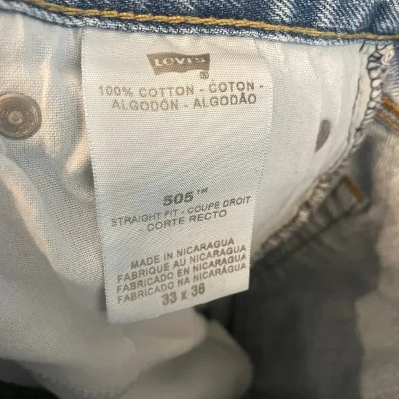 Levi's 505 Straight Fit Men's Jeans 33W x 36L - Picture 7 of 8